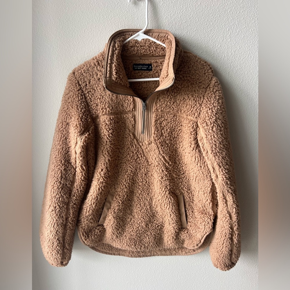Abercrombie & Fitch Women’s Tan Half-Zip Sweater - Picture 4 of 6